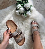 Alicia Rhinestone Wedge Mule