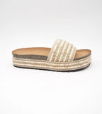 Lyna Mules with Gold Beading - Light Tan