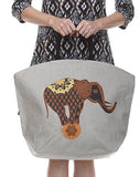 Jute Beach Tote - Elephants (Multiple Designs)