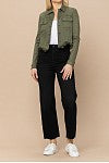 HIDDEN Military Olive Frayed Cropped Fitted Jacket