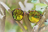Tinted Mirror Metallic Brow Sunglasses