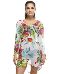 Silk Chiffon Tunic - Flower Power