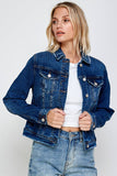 Medium Wash - Cropped Trucker Jacket