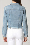 HIDDEN Medium Wash Classic Cropped Fitted Jacket