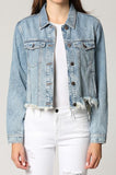 HIDDEN Medium Wash Classic Cropped Fitted Jacket